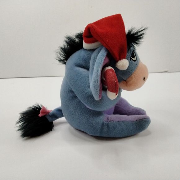 Disney's Winnie the Pooh Christmas Xmas Eeyore Stuffed Plush Animal Toy Doll 6" - Picture 7 of 10